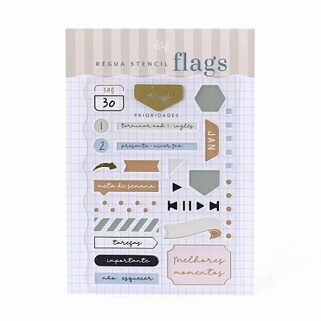 REGUA STENCIL PARA PLANNER FLAGS