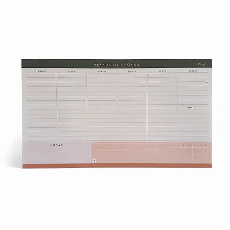 BLOCO NOTAS PLANNER SEMANAL MESA COLECAO 2022