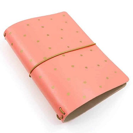CAPA ROSA CORAL ESTAMPA DOTS P/4 BLOCOS