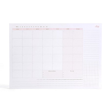 BLOCO PLANNER MENSAL DE MESA DELICATESSE