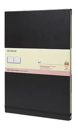 CADERNO AQUARELA MOLESKINE CAPA DURA S PAUTA A3 PRETO