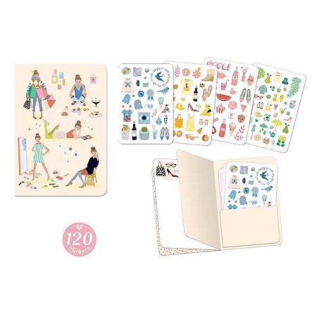 CADERNO COM ADESIVOS TINOU