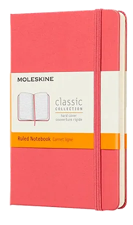 CADERNO MOLESKINE ROSA MARGARIDA CAPA DURA PAUTADO