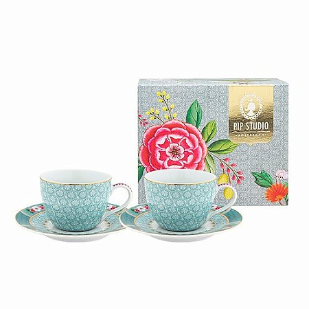 CONJUNTO XICARAS DE CAFE AZUL