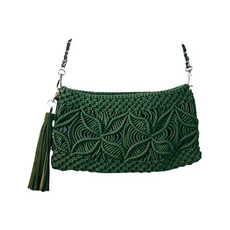 BOLSA MACRAME VERDE MILITAR