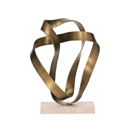 ESCULTURA EM METAL E PEDRA 25CM