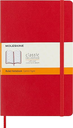 CADERNO CLAS VERMELHO CAPA FLEXIVEL PAUTADO 13X21