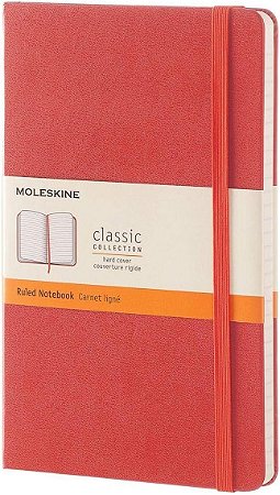 MOLESKINE CLASSICO LARANJA CAPA DURA PAUTADO