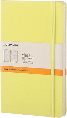CADERNO CLASSICO AMARELO CAPA DURA PAUTADO