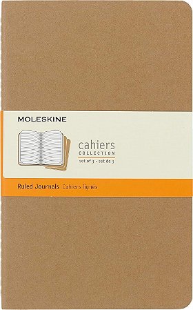 CONJUNTO CADERNETA CAHIER KRAFT PAUTADO 3UN