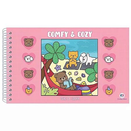 LIVRO COLORIR CONFY E COZY ESPIRAL ROSA