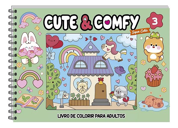 LIVRO DE COLORIR CUTE E COMFY VOLUME 3 40PG VERDE