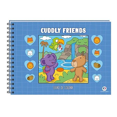 LIVRO DE COLORIR CUDDLY FRIENDS GRANDE 48PG 37X26