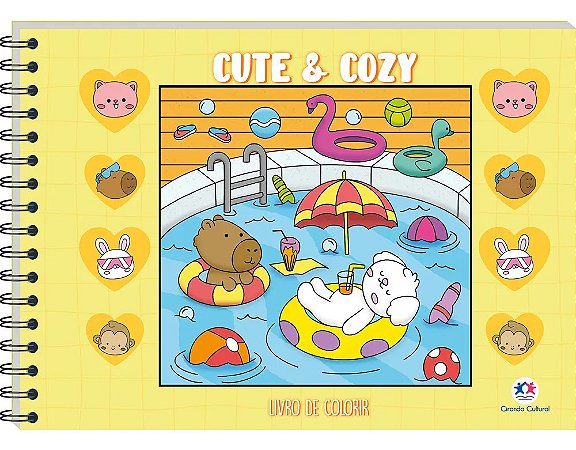 LIVRO PARA COLORIR COLORIR CUTE AND COZY 22X16 CAPA AMARELA