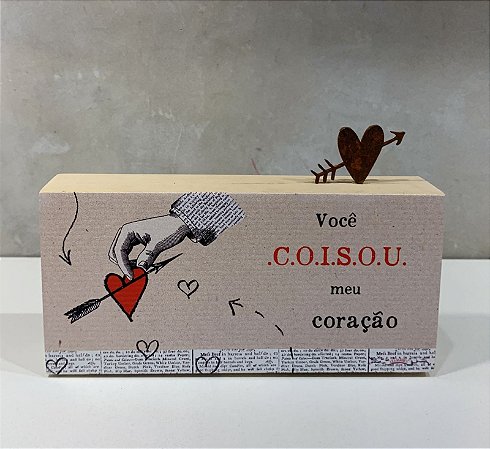 MINI BLOCO DE MADEIRA VOCE COISOU 15X7