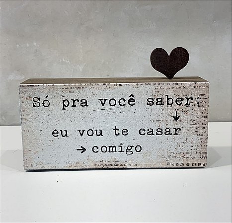 MINI BLOCO DE MADEIRA SO PRA VOCE SABER 14X7