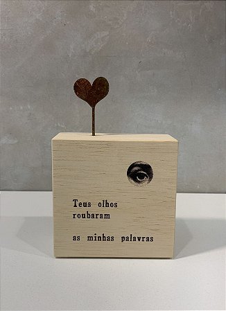 BLOCO CUBO MADEIRA TEUS OLHOS 9X9