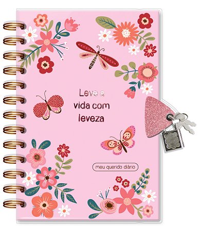 DIARIO COM CHAVE BORBOLETAS