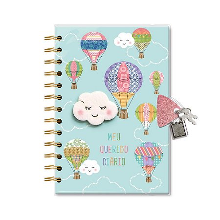 DIARIO COM CHAVE NUVEM E BALAO