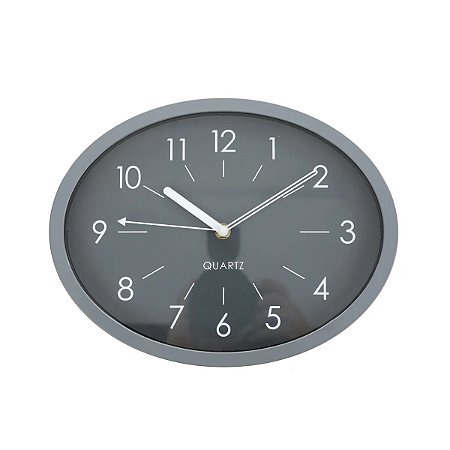 RELOGIO DE PAREDE PLASTICO 4X25X25CM CINZA