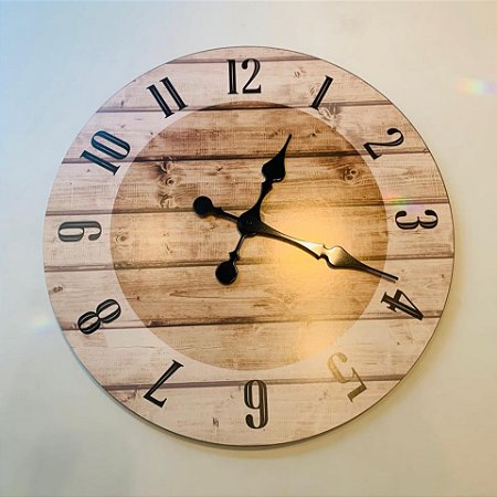 RELOGIO DE PAREDE MADEIRA 5X55X55CM MARROM