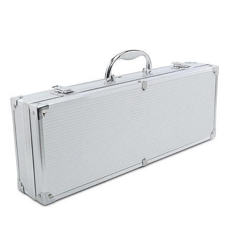 KIT CHURRASCO ACO INOX INO 8X44X17CM JOGO C 6 PECAS