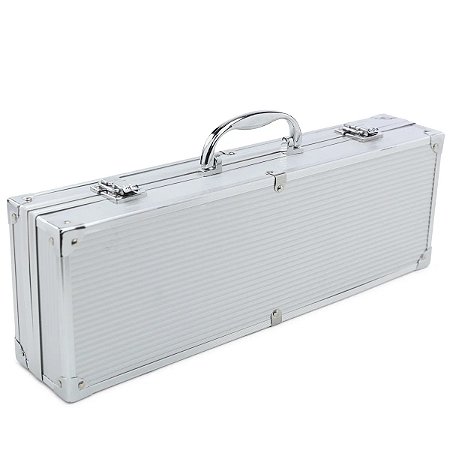 KIT CHURRASCO ACO INOX INO 8X42X14CM JOGO C 6 PECAS