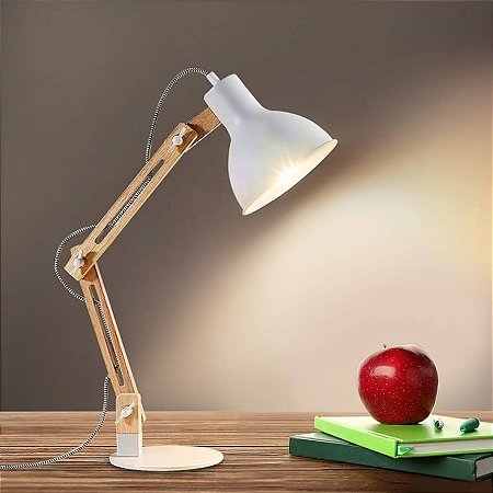 LUMINARIA DE MESA ARTICULADA METAL 57X18X43CM BRANCO