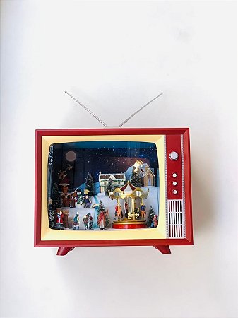 ENFEITE TELEVISAO NATALINA MUSICAL C LUZ E MOVIMENTOS