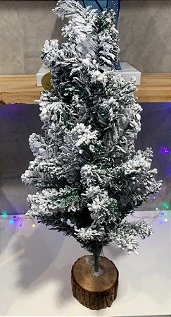 ARVORE DE NATAL VERDE COM NEVE 65CM