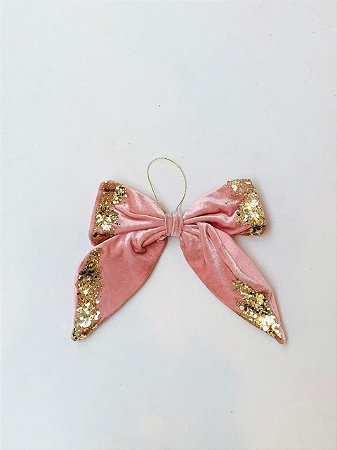 LACO DECORATIVO ROSE C GLITTER NATAL
