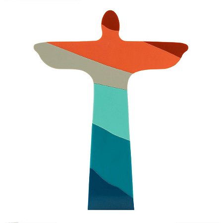 ESCULTURA DE MADEIRA RIO CRISTO LINUX 32 CM