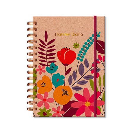 PLANNER DIARIO FLORAL KRAFT
