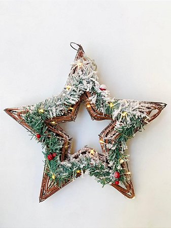 ESTRELA PARA PENDURAR C LED NATAL 35CM