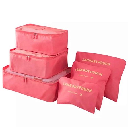 KIT ORGANIZADOR DE MALA 6UN 40X30 ROSA BEBE