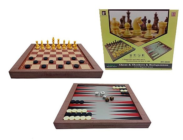 JOGO XADREZ DAMA GAMAO 3 EM 1 34X34