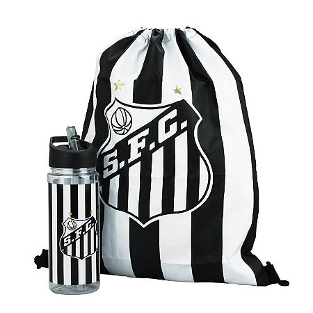 GARRAFA DE PLASTICO 450ML C/MOCHILA SANTOS