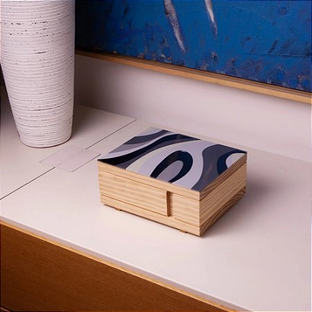 PORTA JOIAS BAUHAUS ONDAS CINZAS 20X9X16CM