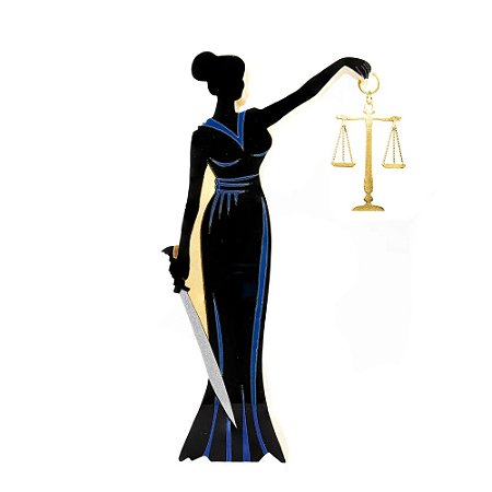 ESCULTURA DE MADEIRA DEUSA DA JUSTICA