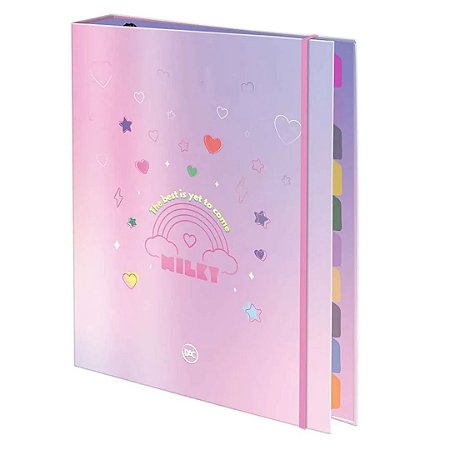 CADERNO FICHARIO ARGOLADO MILKY C 48 FOLHAS