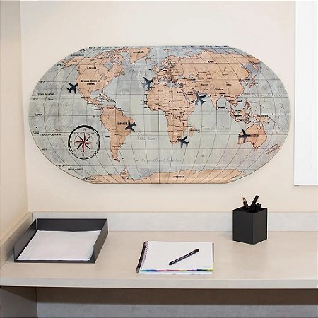 MURAL MAPA MUNDI VINTAGE