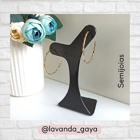 Brinco Argola Trabalhada Folheado à Ouro 18K