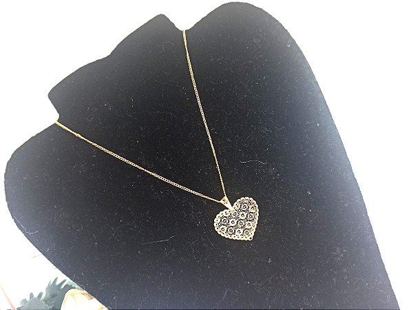 Colar com Pingente Coração Folheado à Ouro 18K