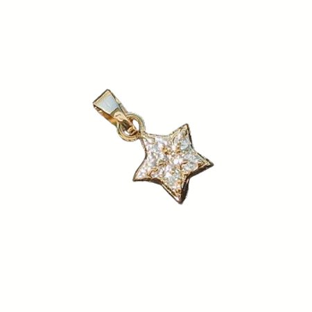Pingente Estrela com Zircônias Folheado à Ouro 18K