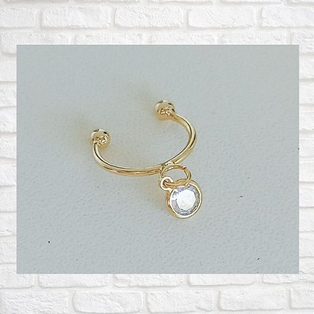 Piercing Fake com Ponto de Luz Zircônia Folheado à Ouro 18K