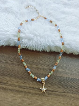 Colar Choker Praiano Pingente Estrela do Mar
