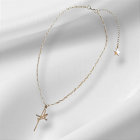 Colar de Corrente Cartier com Pingente Fé Dourado Feminino | Coleção Fé