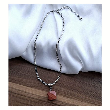 Colar de Corrente Cartier com Pedra Goldstone