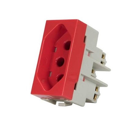 Módulo Tomada - 2P+T - 20A - 250V - Vermelha -  INFINIT