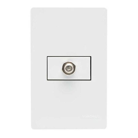 Tomada Coaxial para TV  - 75 OHMS 4X2 Branca  - INFINITI